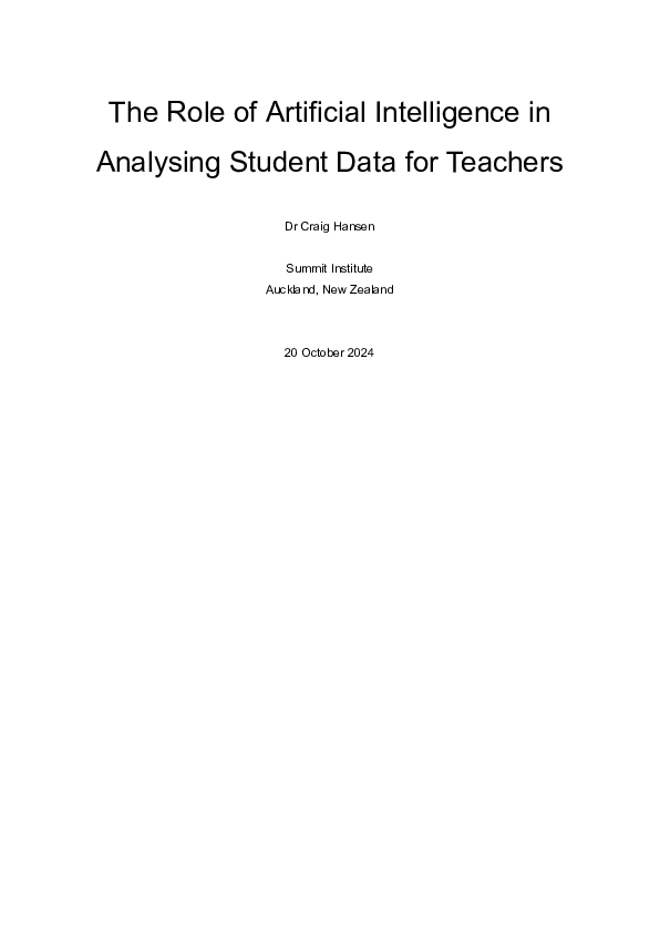 (PDF) The Role of Artificial Intelligence in Analysing Student Data for ...
