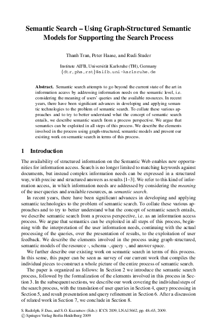 (PDF) Semantic Search – Using Graph-Structured Semantic Models for ...