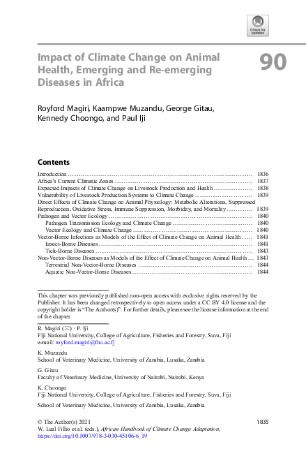 (PDF) Impact of Climate Change on Animal Health, Emerging and Re ...