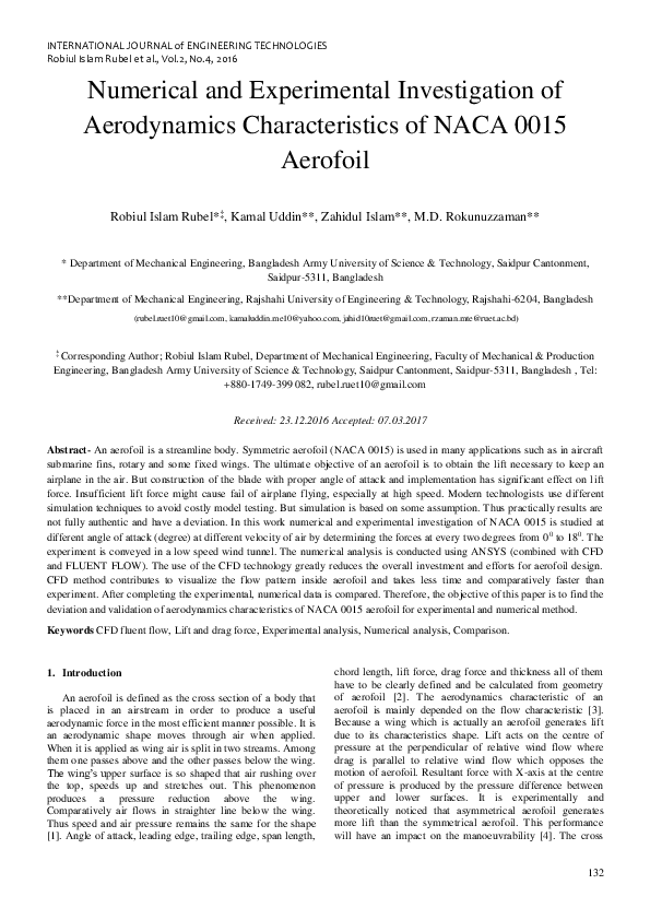 (PDF) Numerical and Experimental Investigation of Aerodynamics ...