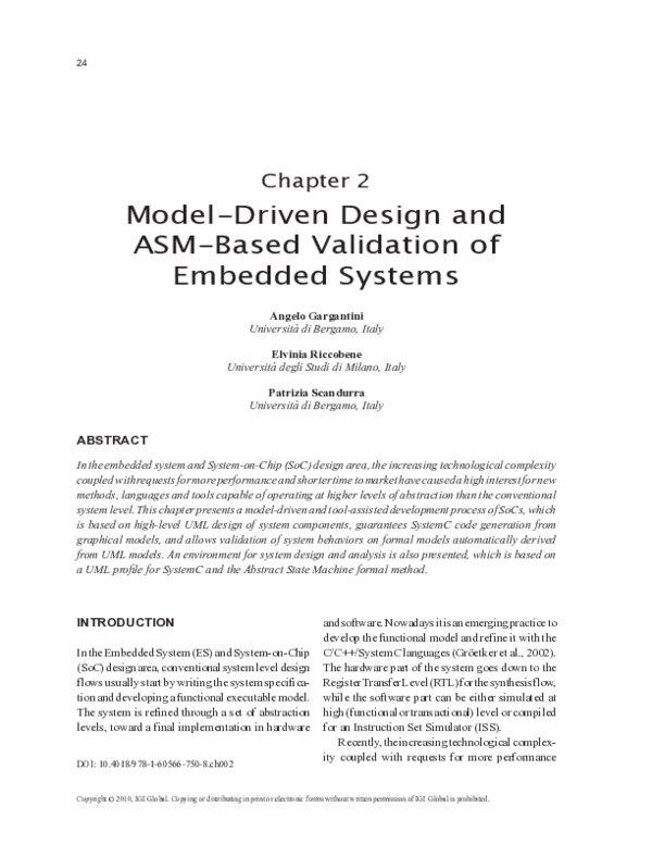 (PDF) Model-Driven Design and ASM-Based Validation of Embedded Systems
