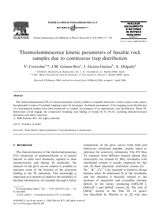 (PDF) Thermoluminescence kinetic parameters of basaltic rock samples ...