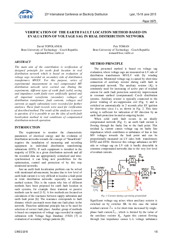 (PDF) Verification of the Earth Fault Location Method Based on ...