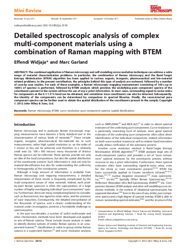 (PDF) Detailed spectroscopic analysis of complex multi-component ...