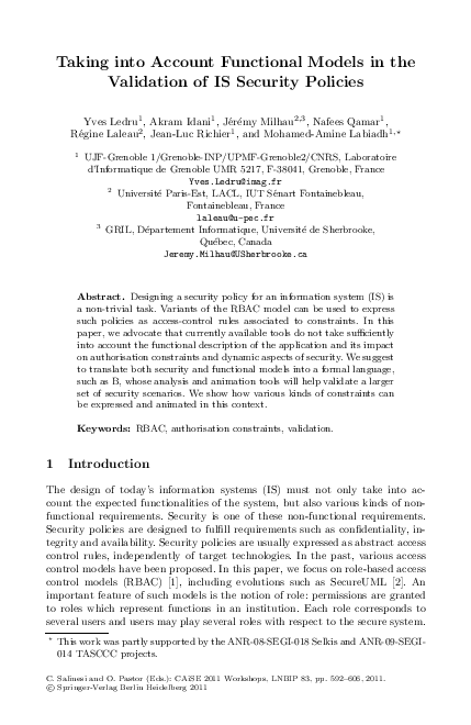 (PDF) Taking into Account Functional Models in the Validation of IS ...