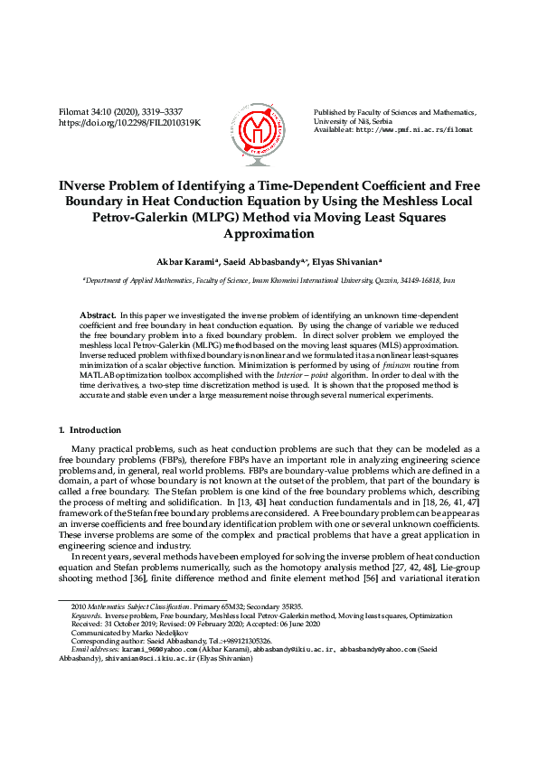 (PDF) INverse problem of identifying a time-dependent coefficient and ...