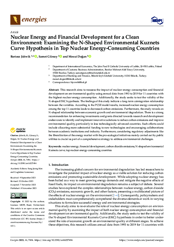 (PDF) Nuclear Energy and Financial Development for a Clean Environment ...