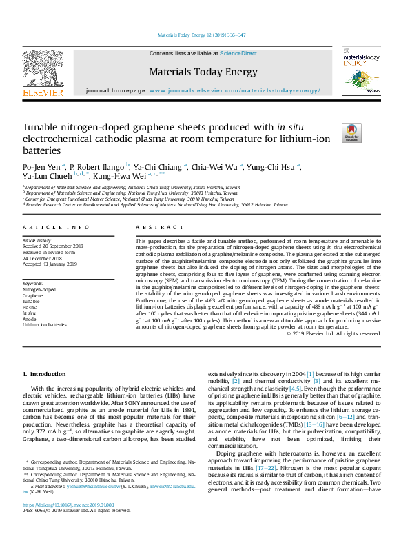 (PDF) Tunable nitrogen-doped graphene sheets produced with in situ ...
