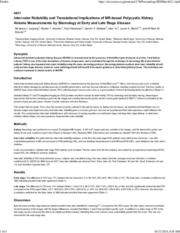 (PDF) Inter-rater Reliability and Translational Implications of MR ...