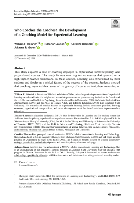 (PDF) Who Coaches the Coaches? The Development of a Coaching Model for ...