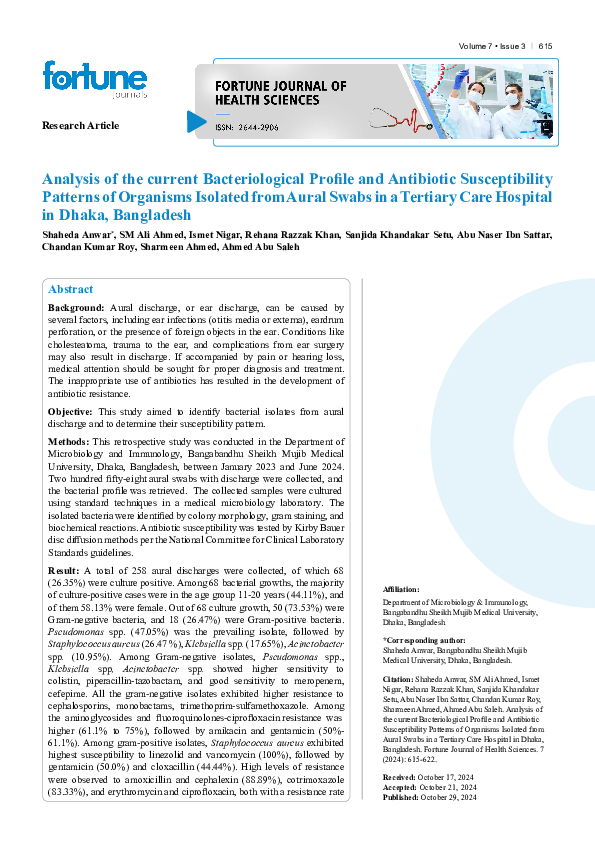 (PDF) Analysis of the current Bacteriological Profile and Antibiotic ...