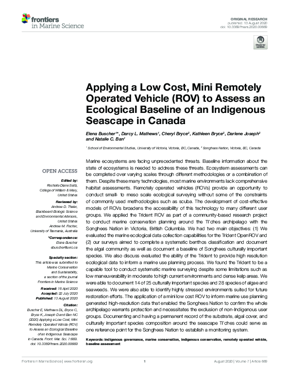 (PDF) Applying a Low Cost, Mini Remotely Operated Vehicle (ROV) to ...