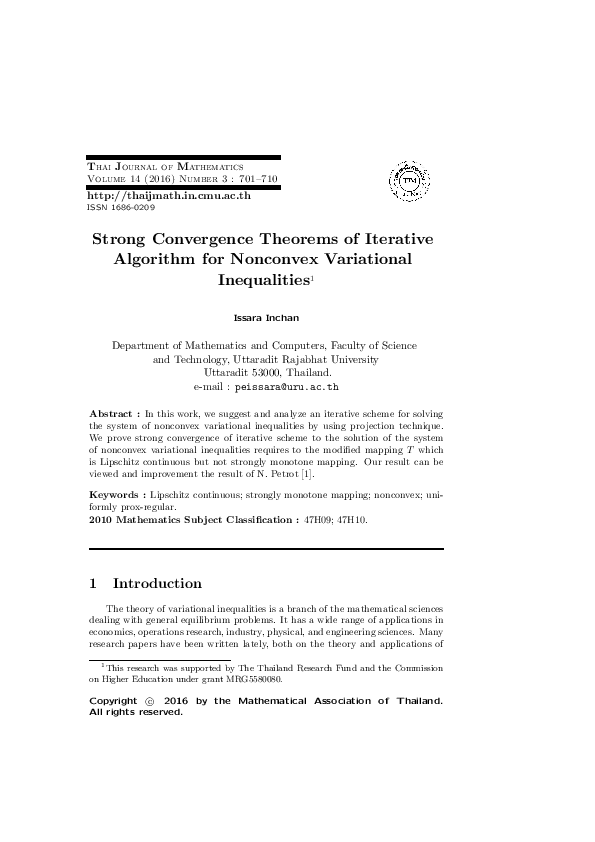 (PDF) Strong Convergence Theorems of Iterative Algorithm for Nonconvex ...