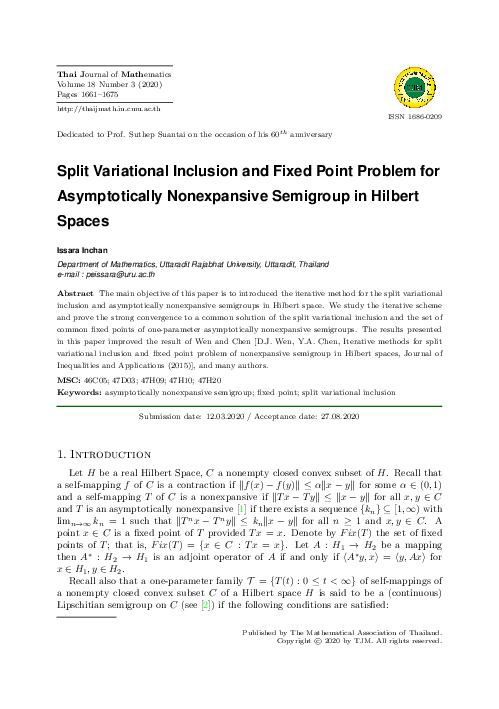 (PDF) Split Variational Inclusion and Fixed Point Problem for ...