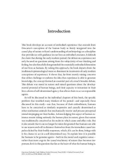 (PDF) Experience Embodied