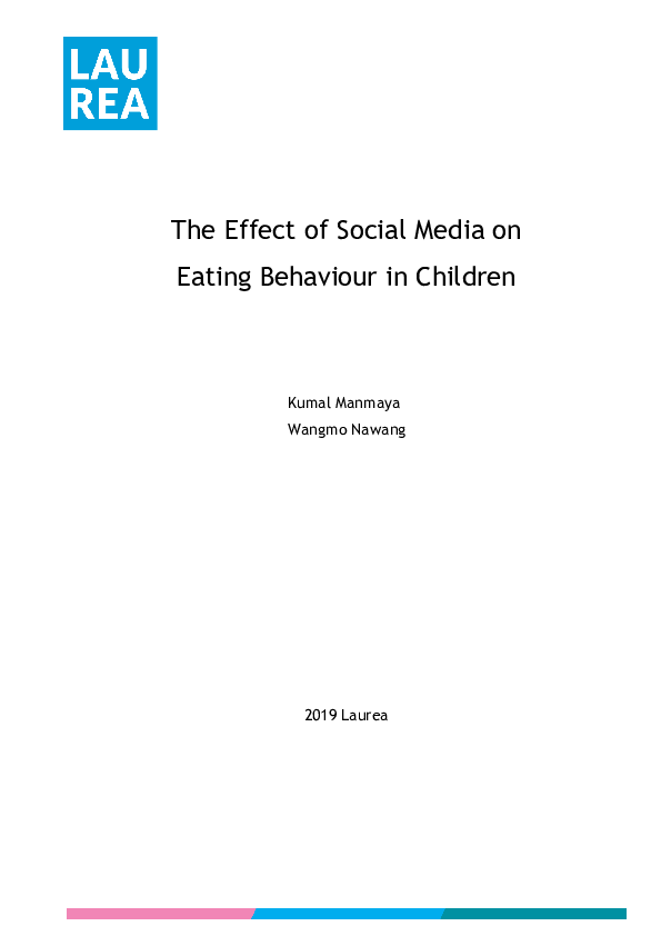 (PDF) The Effect of Social Media on Eating Behaviour in Children