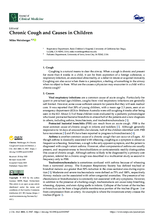 (PDF) Chronic Cough and Causes in Children