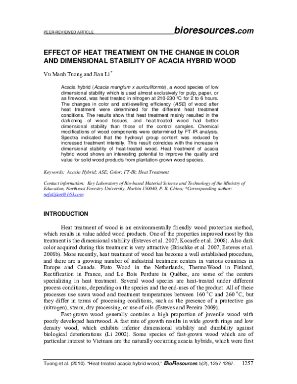 (PDF) Effect of Heat Treatment on the Change in Color
