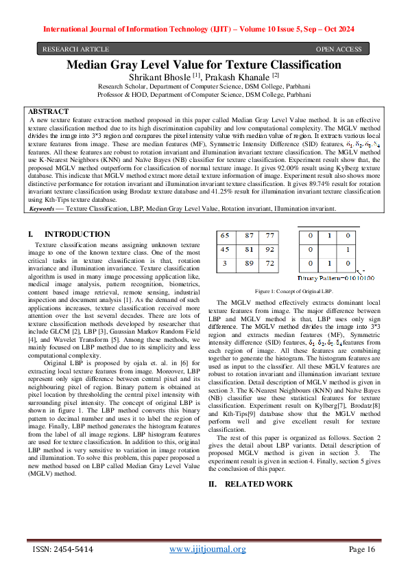 (PDF) Median Gray Level Value for Texture Classification