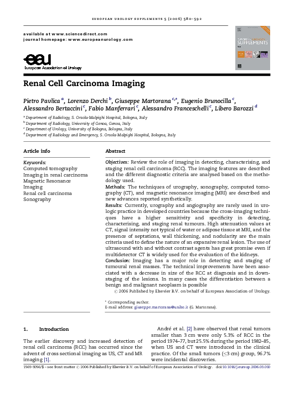 (PDF) Renal Cell Carcinoma Imaging