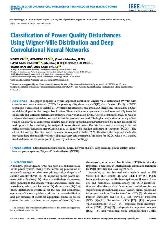 (PDF) Classification of Power Quality Disturbances Using Wigner-Ville ...