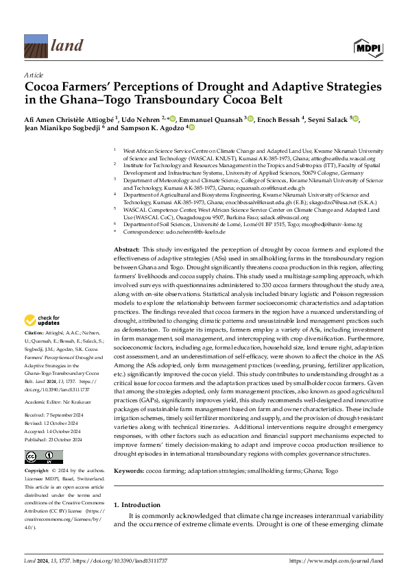 (PDF) Cocoa Farmers' Perceptions of Drought and Adaptive Strategies in ...