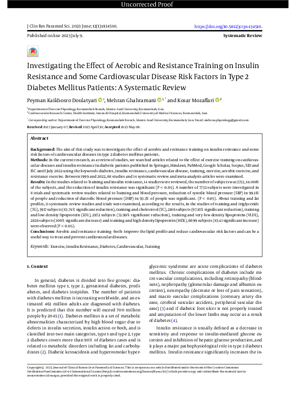(PDF) Investigating the Effect of Aerobic and Resistance Training on ...