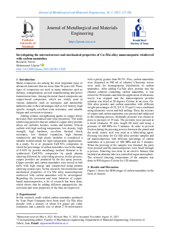 (PDF) Investigating the Microstructure and Mechanical Properties of Cu ...