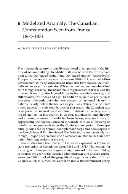 (PDF) Model and Anomaly: The Canadian Confederation Seen from France ...