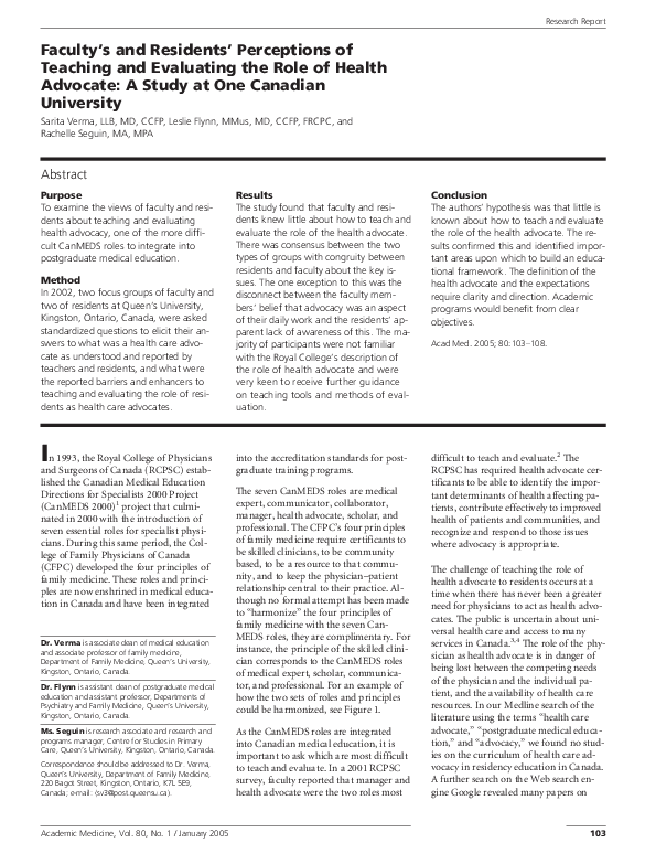 (PDF) Faculty??s and Residents??? Perceptions of Teaching and ...