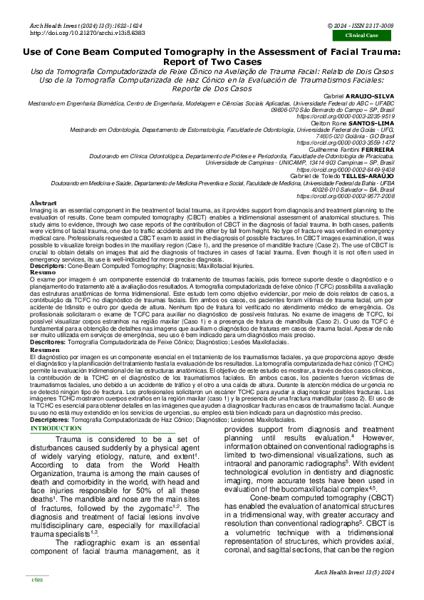 (PDF) Use of Cone Beam Computed Tomography in the Assessment of Facial ...