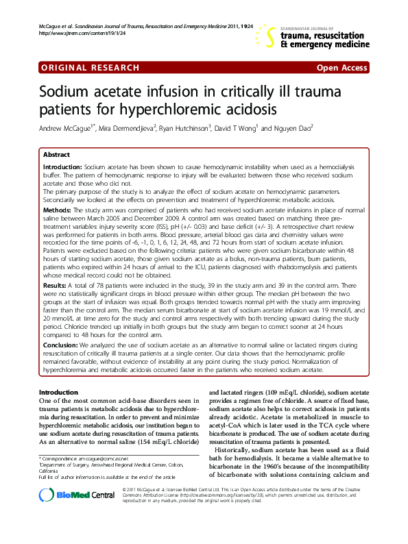 (PDF) Sodium acetate infusion in critically ill trauma patients for ...