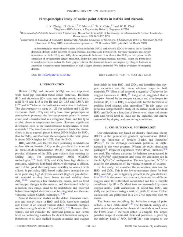 (PDF) First-principles study of native point defects in crystalline ...