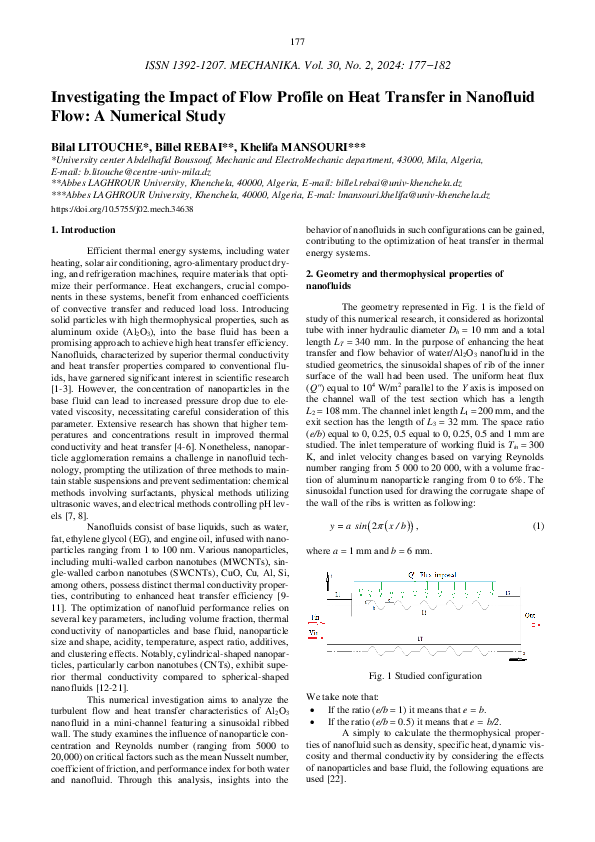 (PDF) Investigating the Impact of Flow Profile on Heat Transfer in ...