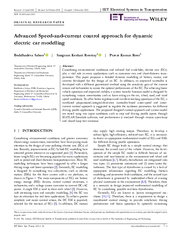 (PDF) Advanced Speed‐and‐current control approach for dynamic electric ...