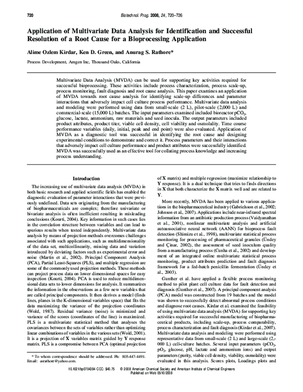 (PDF) Application of Multivariate Data Analysis for Identification and ...