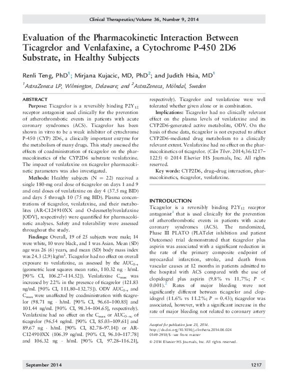 (PDF) Evaluation of the Pharmacokinetic Interaction Between the Voltage ...
