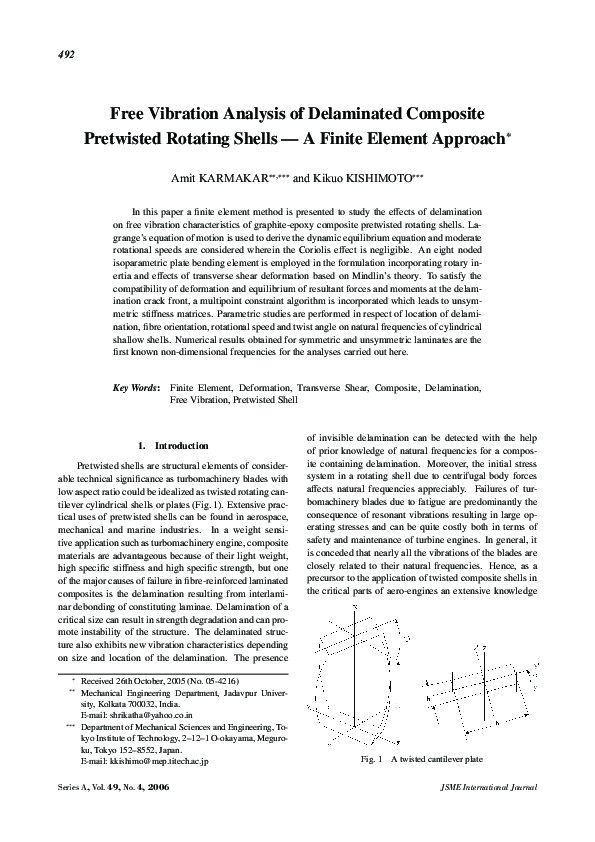 (PDF) Free Vibration Analysis of Delaminated Composite Plate Using 3D ...