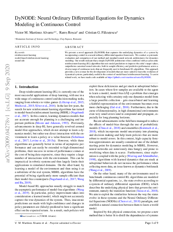 (PDF) DyNODE: Neural Ordinary Differential Equations for Dynamics ...