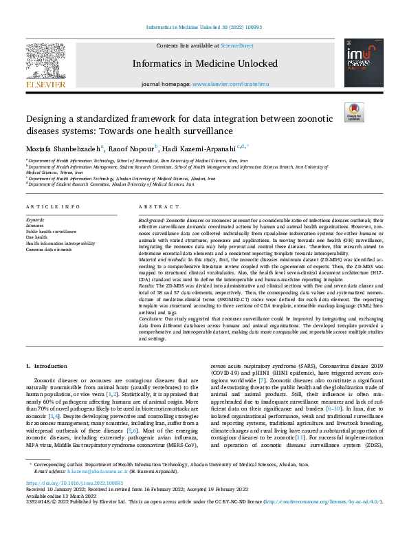 (PDF) Designing a standardized framework for data integration between ...