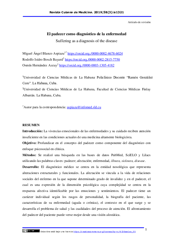 (PDF) El padecer como diagnóstico de la enfermedad