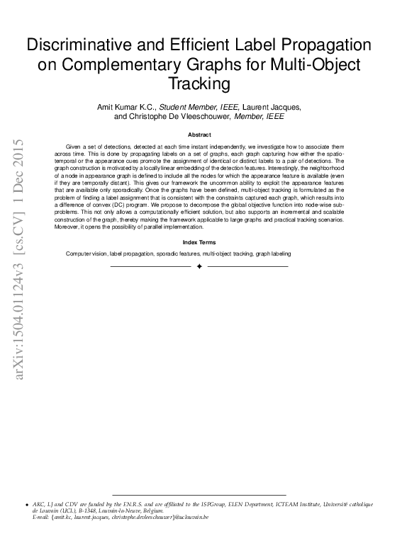 (PDF) Discriminative and Efficient Label Propagation on Complementary ...