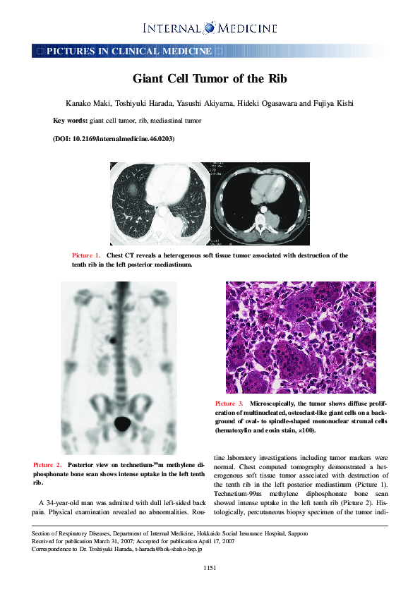 (PDF) Giant cell tumor of the rib