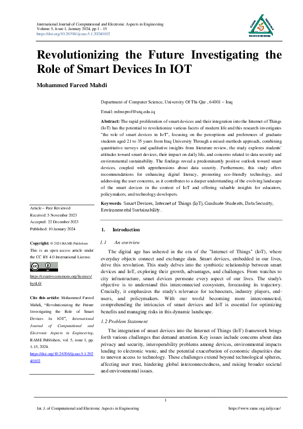 (PDF) Revolutionizing the Future Investigating the Role of Smart ...