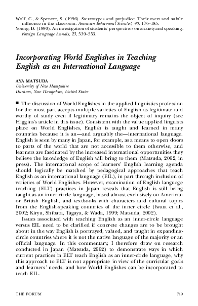 (PDF) Incorporating World Englishes in Teaching English as an ...