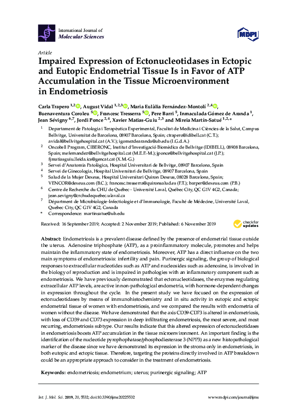 (PDF) Impaired Expression of Ectonucleotidases in Ectopic and Eutopic ...