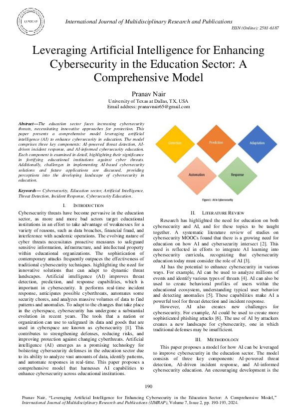 (PDF) Leveraging Artificial Intelligence for Enhancing Cybersecurity in ...