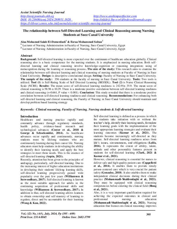 (PDF) The relationship between Self-Directed Learning and Clinical ...