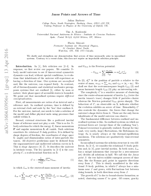 (PDF) Janus Points and Arrows of Time