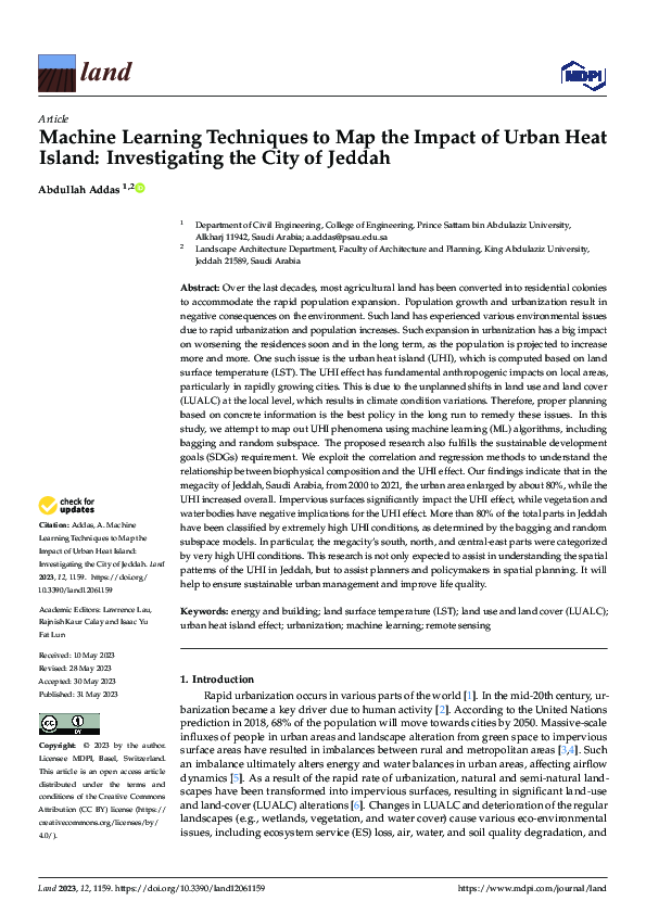 (PDF) Machine Learning Techniques to Map the Impact of Urban Heat ...